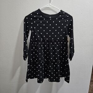 Girl's Black Polka Dot Dress